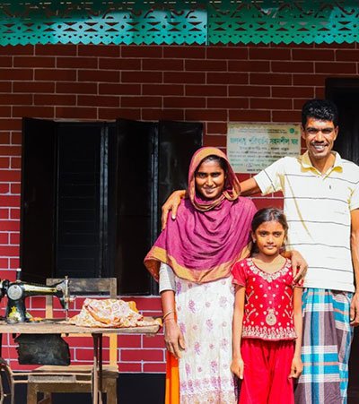 Bangladeshi family member engaged in a small home-based income-generating activity